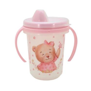 Imagem de Caneca Infantil  Bico Rígido 330 ML Original Plasútil, Ursinha Rosa