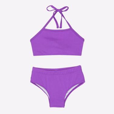 Imagem de Biquíni Liso Menina Infantil Proteção Solar Uv Praia Verão - Fofotinho