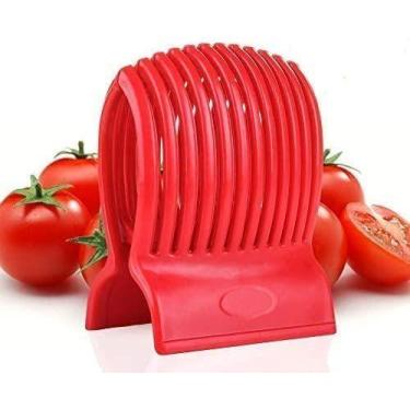 Imagem de Suporte para fatiador de tomate WOIWO Auxiliar de corte de cozinha mul