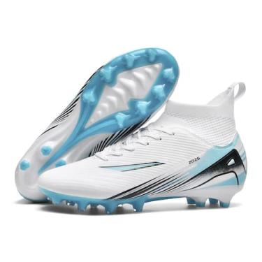Imagem de Tênis de futebol Kikaluo AG Long Spikes High Top White EU 45 Men