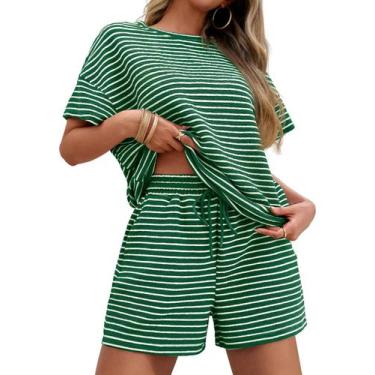 Imagem de Pijamas femininos Tankaneo, conjuntos de lounge de 2 peças, camisetas 