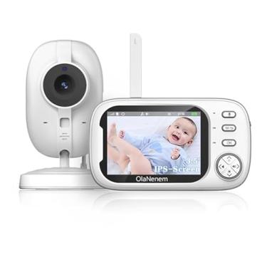 Imagem de OLANENEM Baba Eletronica Câmera sem internet, 3.5" Monitor de Bebe, 2 Way Audio, Visão Nocturna,Zoom Digital,Visão Noturna Automática Baby,VOX, Monitoramento Temperatura,Canção de Ninar