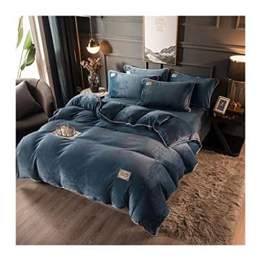 Imagem de Conjunto de capa de edredom de pelúcia de veludo ultra macio e quente de dois lados, luxuoso, aconchegante, flanela, coleção de roupa de cama, capa de edredom completa (cor: H, tamanho: 1 peça 200 x