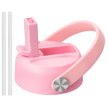 Imagem de DYSANKY Tampa de canudo para garrafas de água de boca larga - design de alça móvel, 2 canudos, 1 escova de canudo incluída, sem BPA, acessório à prova de vazamento para garrafas de água esportivas de