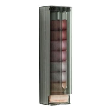 Imagem de YOUTHINK Caixa de Armazenamento de Roupas íntimas Montada na Parede, Design Extraível, Organizador de Meias de Calcinha, Auto-pendurada, Caixa de Roupas íntimas Com Tampa, Sem Necessidade (Cinza