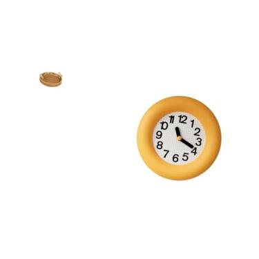 Imagem de Fenteer Cesta de Frutas Trançada Tigela para Lanche Prato de Pão Mesa Contemporâneo Relógio de Parede Analógico Silencioso Pendurado Redondo de Madeira Cozinh