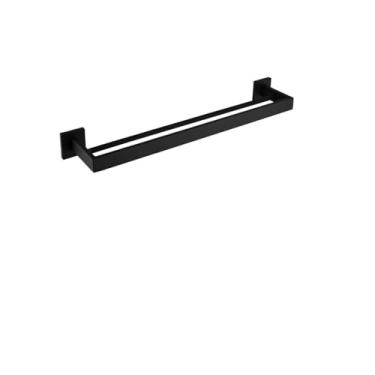 Imagem de Ferragens de banheiro preto fosco para banheiro toalheiro de aço inoxidável 304 suporte de papel higiênico suporte de sabão líquido barra de toalha vaso sanitário moderno (conjunto de 2 barras 60 cm