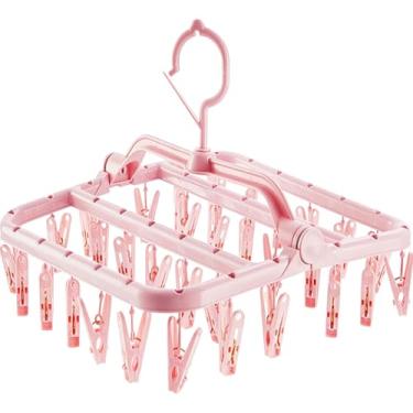 Imagem de Varal Calcinha Meia Cueca Peça Intima com 32 Prendedores Reforçado (1,Rosa)