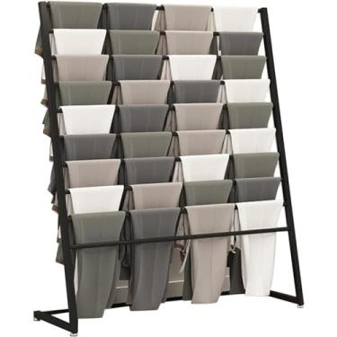 Imagem de JOEUQK Suporte para exibição de lenços, calças do chão ao teto, suporte para cachecol de seda do chão ao teto, usado para pendurar cintos, ternos, gravatas。