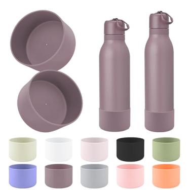Imagem de BKBY 2 peças de bota de silicone compatíveis com Owala FreeSip Twist 680 g/510 g, capa inferior de manga protetora antiderrapante e antiarranhões para garrafa de água Owalaa FreeSip Twist
