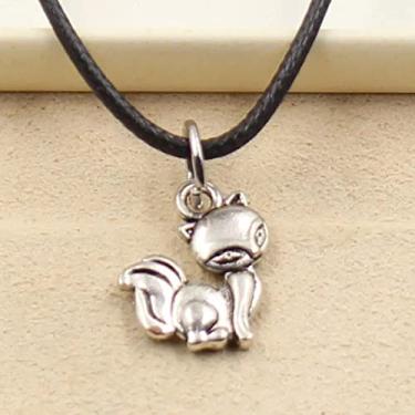 Imagem de EDCRFV Colar Raposa Pingente Feminino Jóias Couro Preto Colar de Couro Presente Amizade