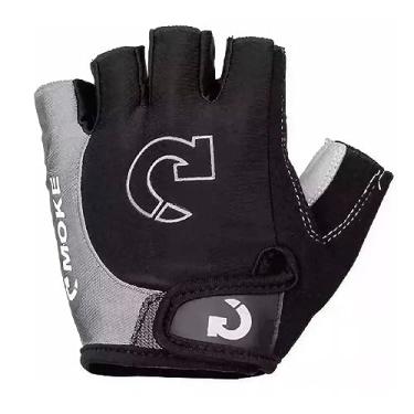 Imagem de Luvas de Ciclismo e Academia, Nylon e Poliéster, Preto e Cinza, com Gel Amortecedor, Respirável e Antiderrapante