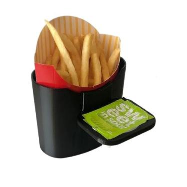 Imagem de Organizador de molho e suporte de molho Vent N' Door – Suporte para batatas fritas – segura batatas fritas, molho e mais – conecta-se à ventilação e porta – basta prendê-lo – Sem BPA – Tanque de tubarão