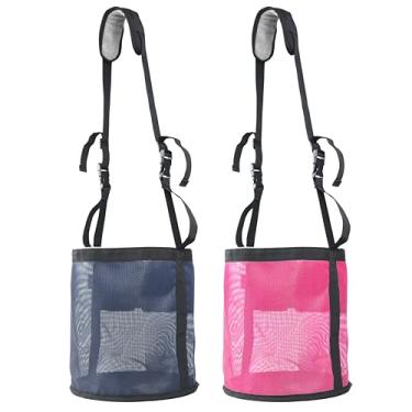 Imagem de Kaulhp Bolsa de alimentação para cavalos, bolsa de alimentação de focinheira resistente com alça ajustável, almofada de pescoço confortável, almofada de nariz e bolsa de alimentação dupla à prova
