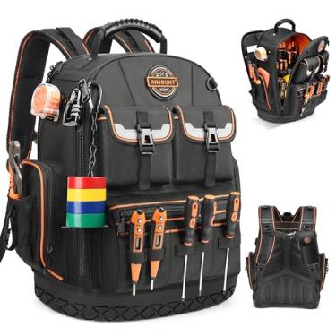 Imagem de Bolsas de ferramentas pacote com 2 com zíper e mosquetão, bolsas de ferramentas de lona resistente para homens, pequenos organizadores utilitários para ferramentas, cabos, parafusos, acessórios