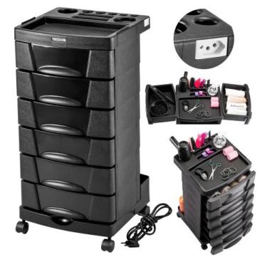 Imagem de Carrinho Auxiliar Dompel Beauty Care Organizador com Rodízio, Preto co