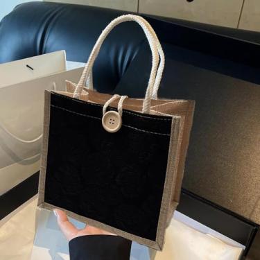 Imagem de Lancheira feminina Bento Linen para uso ao ar livre, preta