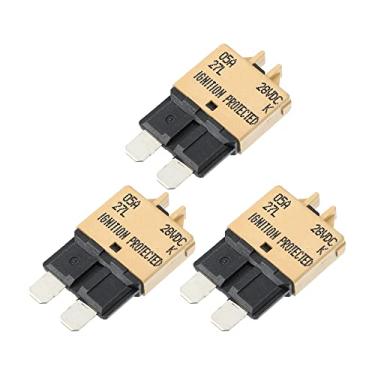 Imagem de Generic 3 peças 5A disjuntor estilo lâmina fusível manual redefinível para carro marinho 28V marrom claro