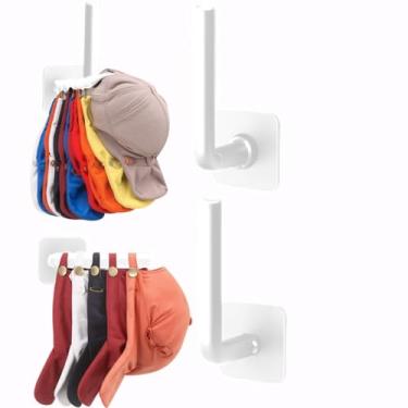 Imagem de 2 ganchos para chapéu sem perfuração: pendurar chaves, chapéus, toalhas (organizador de plástico para acessórios de cabelo e artigos diversos)