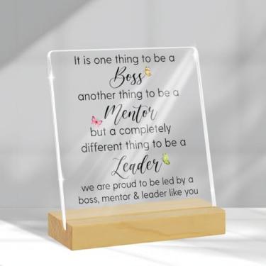 Imagem de Presentes de Natal e aniversário para chefes - presentes de agradecimento e promoção para chefe, mentor, líder, gerente - decoração de mesa de escritório e placas de acrílico