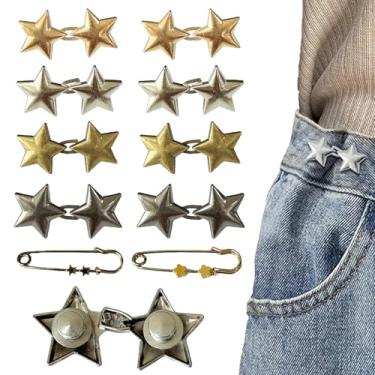 Imagem de Conjunto de 10 botões de estrela de apertador de cintura reutilizáveis para roupas, vestidos, saias, sem costura