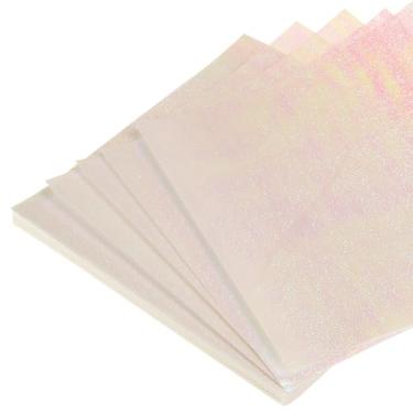 Imagem de 50 folhas de papel de origami brilhante 10 x 10 cm papel iridescente quadrado brilhante 10 x 10 cm para arte DIY, decoração artesanal, rosa claro