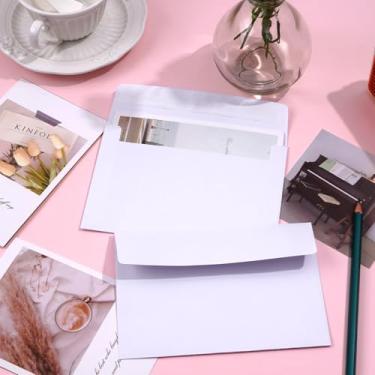 Imagem de 20 pacotes de envelope branco A4 de 10 x 15 cm, envelopes autoselados para casamentos, chá de bebê, cartões postais, cartões comemorativos, correspondências