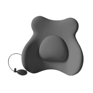 Imagem de MotiveTech Almofada inflável para apoio lombar, almofada inflável para apoio costas, ergonômica ajustável para encosto de cadeira, Cinza Profundo