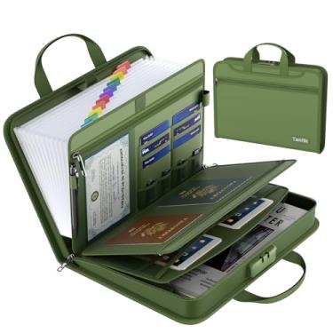 Imagem de Organizador de arquivos sanfonado à prova de fogo de 2,871 °C com fechadura, organizador de documentos espesso, 13 bolsos com zíper e etiquetas, organizador de documentos importante, pasta de arquivos