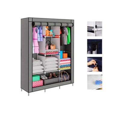 Imagem de Guarda roupas cinza grande desmontável portátil160x120cm - VOLINI