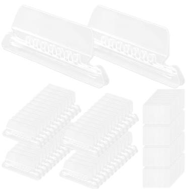 Imagem de 50 etiquetas de pasta, etiquetas de pasta transparentes, inserções de etiquetas de plástico para pendurar abas de arquivo para identificação conveniente e rápida