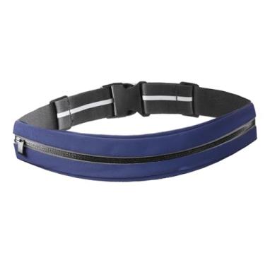 Imagem de Vaveren Cinto de corrida, bolsa de cintura ajustável à prova d'água para celular, bolsa de cintura para exercícios, caminhadas, esportes, Azul Escuro