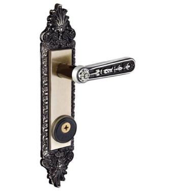 Imagem de Fechadura Tetra Alavanca Latonado Colonial Aliança - Aliança Metalúrgi