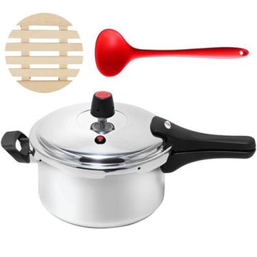 Imagem de Panela Pressão 4,5L Fechamento Externo + Descanso + Concha - Marcolar