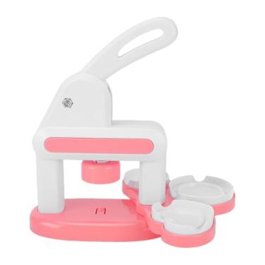 Imagem de Asixxsix Máquina de Fazer Botões, Kit de Prensa de crachá Manual 3 Em 1 DIY para Crianças Com Peças de Botão, Cortador de Círculo, Material Plástico Seguro para Desenvolvimento Artístico (PINK)