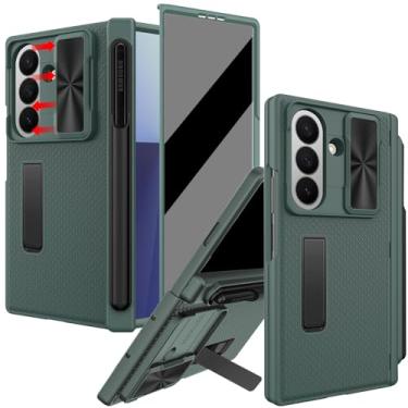 Imagem de YQODSZ Capa para Samsung Galaxy Z Fold 7 com suporte para caneta S, [capa de câmera deslizante] [protetor de tela de privacidade] capa de dobradiça resistente contra quedas com suporte de cobertura