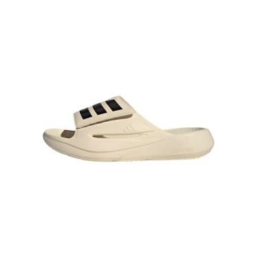 Imagem de adidas Sandália unissex para adultos Lightblaze Slide, Branco Maravilha/Preto/Branco Maravilha, 11 Women/10 Men