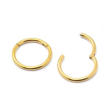 Imagem de Piercing Argola Articulada em Titânio PVD Dourado - M2 Piercing, 10mm
