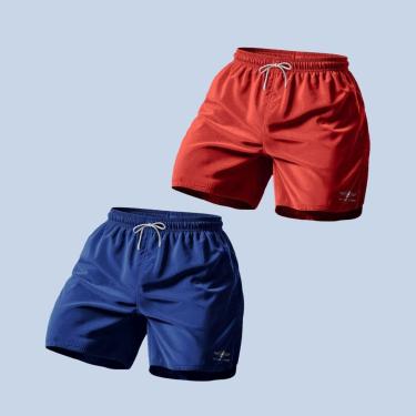 Imagem de Kit 2 Shorts Bermuda Mauricinho Masculino Praia Academia Básico Casual-Masculino