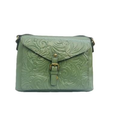 Imagem de Patricia Nash | Bolsa transversal de couro Avellino, Sálvia