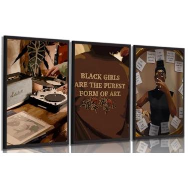 Imagem de Arte de parede de menina negra mulher negra mulher afro-americana decoração de parede pinturas arte moda imagens abstratas impressões para quarto, banheiro, sala de estar, decoração de casa, pôster 30
