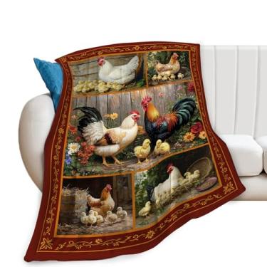 Imagem de Cobertor de galo, cobertor de galo, presentes de galo, cobertores de galinha, cobertores de flanela de lã para mulheres, homens, meninos, meninas, adultos, roupa de cama macia para sofá-cama