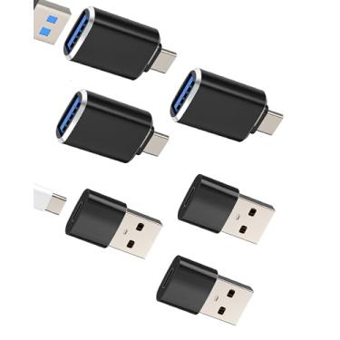 Imagem de Adaptador USB C para OTG 3.0 (pacote com 6) tipo C fêmea para USB macho para iPhone 16 15 Pro Max conversor para iPad Air4 MacBook carregador conector compatível com Samsung S25 S24 adaptador para