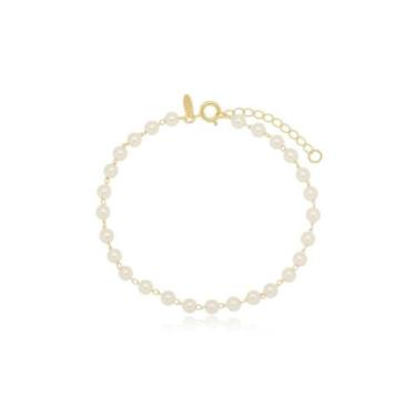 Imagem de Pulseira Pérola Banhada A Ouro 18K - Mariah Store Semijoias