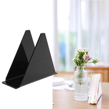 Imagem de Porta-guardanapos acrílico para casa de fazenda dispensador vertical de mesa de jantar, suporte de guardanapo para cozinha, mesas, com ampla capacidade (preto)