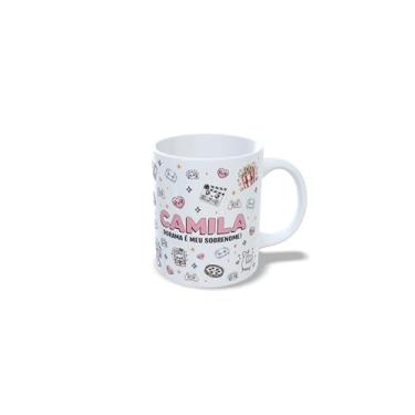Imagem de Caneca de Cerâmica Personalizada Amanda, Tema Dorama, Branca com Ilustração Kawaii, 325ml (c)