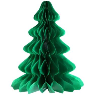 Imagem de Árvore de Natal verde em favo de mel 3D, 30 x 21 cm, decoração de papel de seda para festa, casa, janela, porta, teto, mesa de centro de mesa