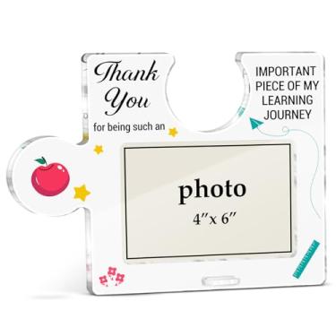 Imagem de Porta-retrato para presente de agradecimento do professor, presente de aniversário de agradecimento, Natal, Dia dos Namorados, para professores, amigos, parceiros, acrílico, quebra-cabeça, molduras