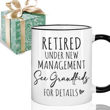 Imagem de Presentes de aposentadoria para avó ou avô, caneca de aposentadoria presentes para mãe, pai, colegas de trabalho, amigos, mulheres, homens - aposentado sob nova gerência, veja netos para detalhes