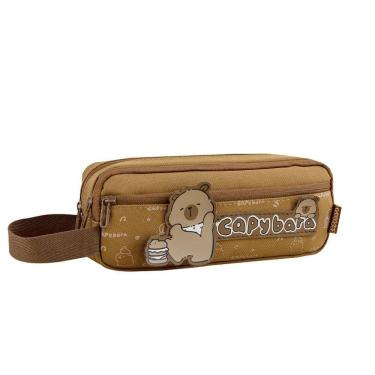 Imagem de Estojo para lápis Capivara, tecido Oxford de 3 camadas de grande capacidade